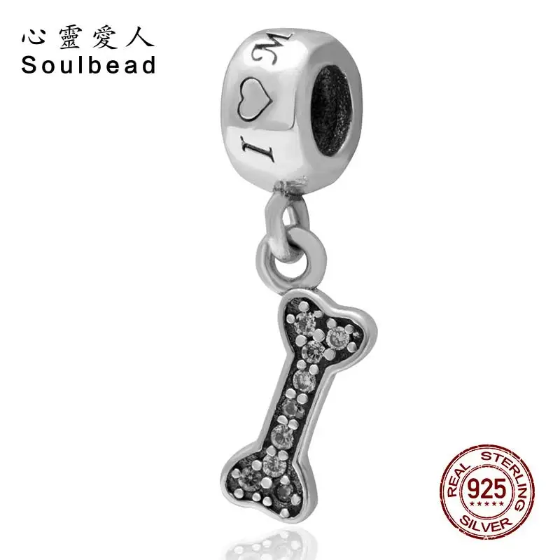 Soulbead Настоящее серебро 925 пробы ручной работы I Love My талисман в виде собачьей