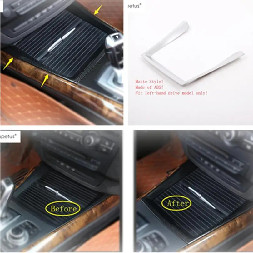 

Lapetus Accessories Fit For BMW X5 E70 2009 - 2013 Front Water Cup Holder Shape U Strip Molding Cover Kit Trim 2 Colors / ABS