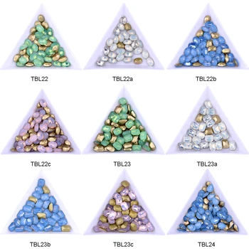 

10pcs Crystal opal nail gems stones glass back pointed round heart shaped rhinestones nail art decorations accessoires TBL22~30