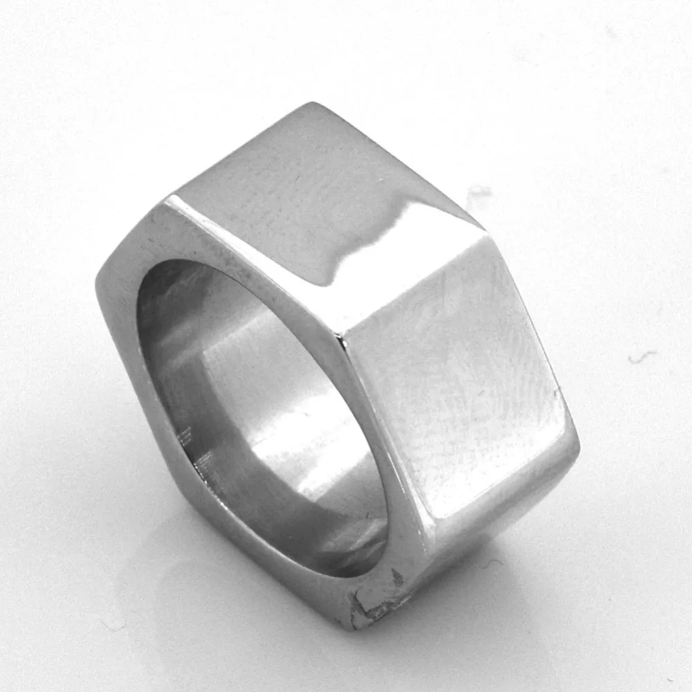 Fanssteel ювелирные изделия из нержавеющей стали с гравировкой простой шестиугольник перстень FSR13W51
