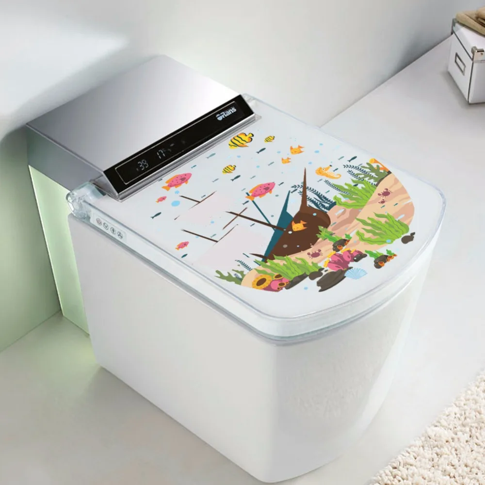 Underwater World Pirate Ship Toilet Seat Decoration Sticker Toilet Seat