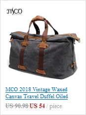 MCO винтажная Вощеная парусиновая мужская сумка для путешествий, большая емкость, Промасленная кожаная военная сумка для выходных, базовая Сумка-тоут, сумки на ночь