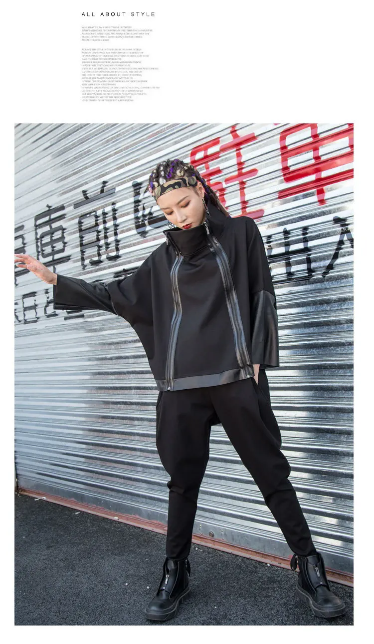 Max LuLu Осенняя мода корейский стиль дамы панк уличная женская черная кожаная Лоскутная куртка на молнии Винтаж Водолазка пальто