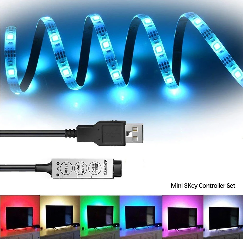 5V USB Светодиодные ленты 5050 RGB Светодиодные ленты светильник Bluetooth Wifi музыкальная полоса IP65 Гибкая светодиодный лента ТВ фон светильник Инж