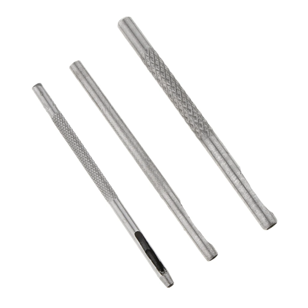 3 Pieces Solid Brass Leather Belt Watch Band Gasket 2mm 3mm 4mm Hole Punch Cutter DIY Jewelry Tools