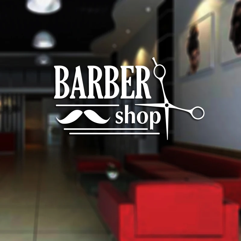 Man Barber Shop Sticker  Shave Bread Decal Haircut Shavers Posters Vinyl Wall Art Decals Decor Windows Decoration Mural