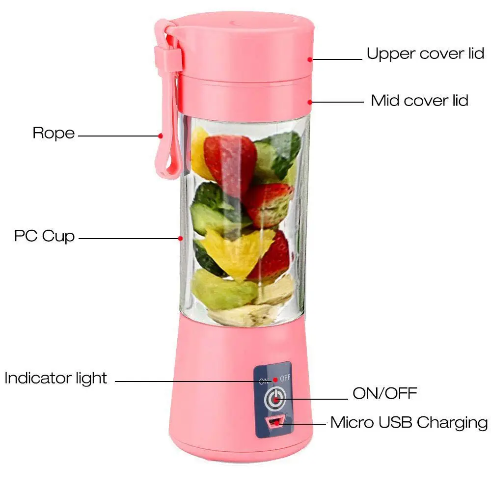 Многофункциональный USB зарядка портативный блендер 6 лезвий соковыжималка режим
