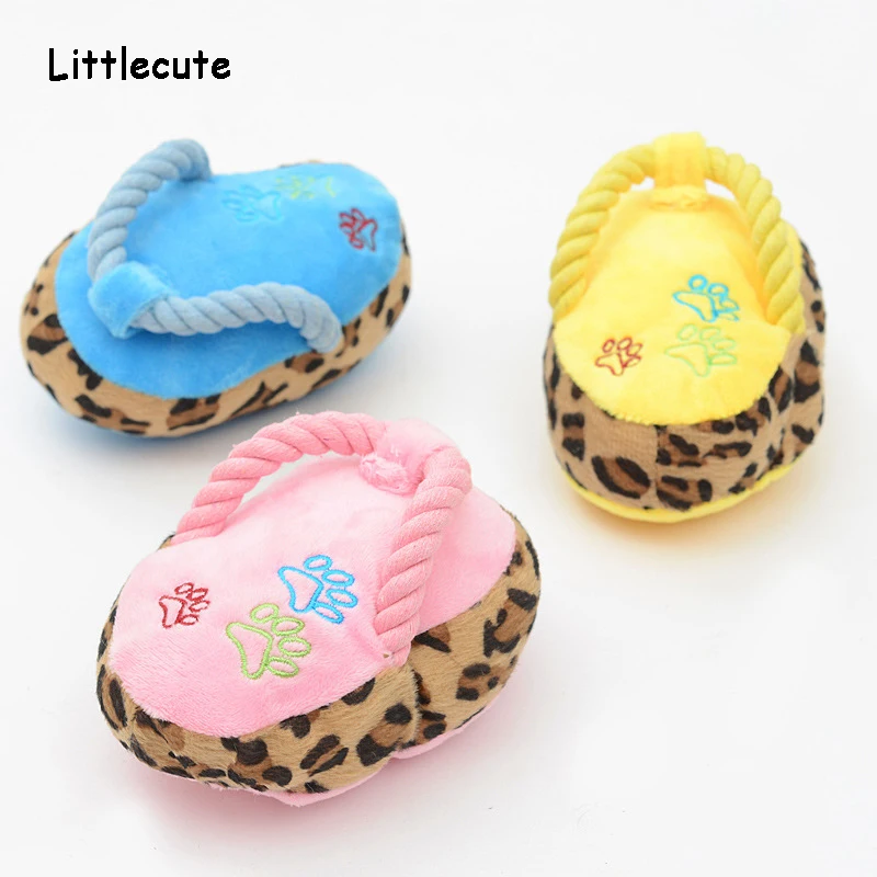 

Dog Slipper oy Chew Cotton Squeak Toy Plush Slipper Rope Dog Teeth Training Toy Puppy Interactive Funny Play Games Pet Supplies