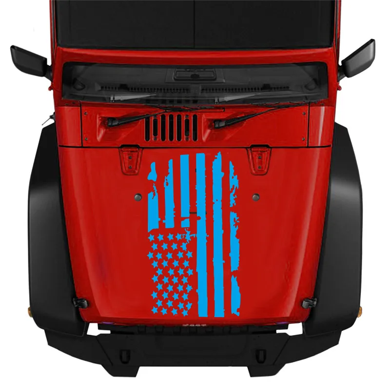 1 шт. Универсальный Автомобильный стикер водонепроницаемый креативный Флаг США модель капота виниловая наклейка модный Декор автомобиля-Стайлинг автомобиля Наклейка