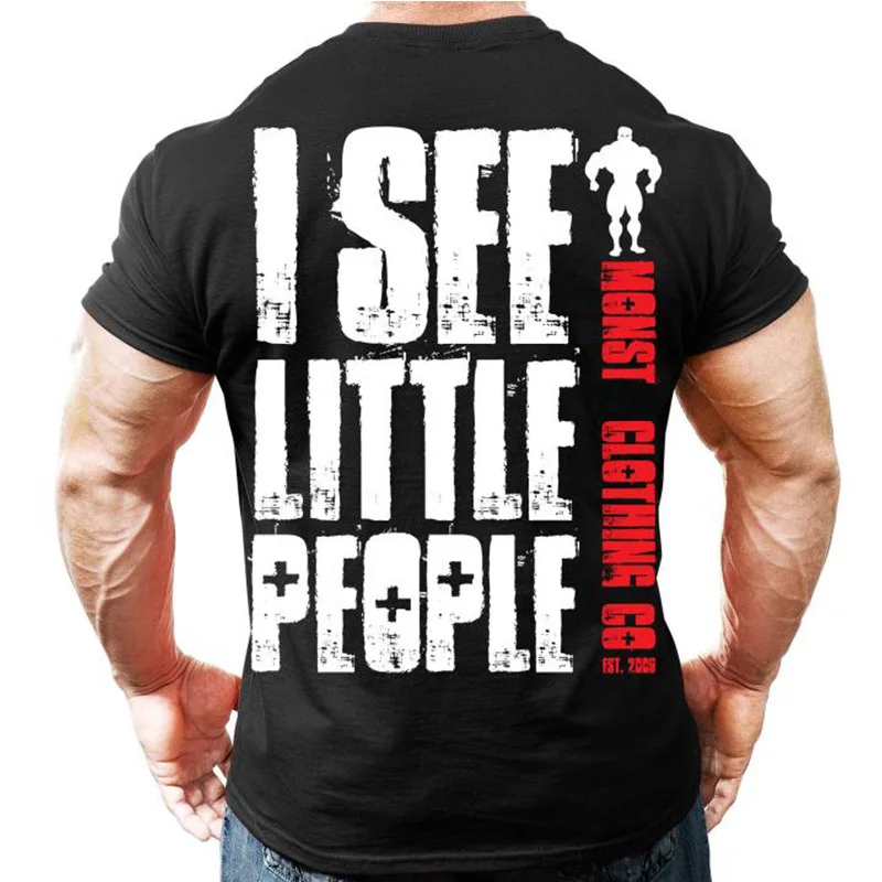 

2019 Mens Summer Gyms Casual T Shirt Gyms Fitness Bodybuilding Muscle Male Short Shirts Cotton Tee Tops Clothing