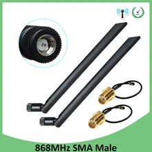 2pcs 868 MHz 915 MHz Антенна 5dbi SMA мужской разъем GSM 915 MHz 868 MHz antena antenne водонепроницаемый+ 21cm RP-SMA/u. FL соединительный кабель