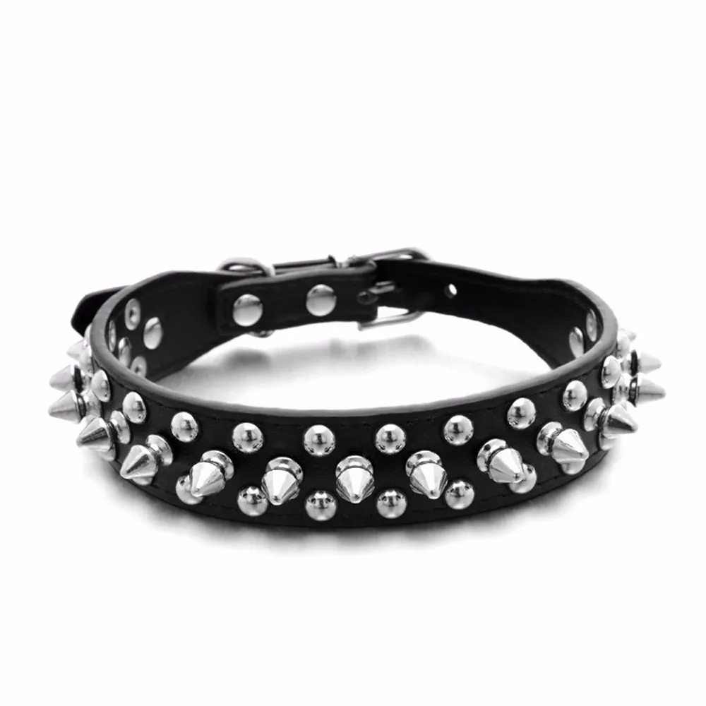 

Fashion Adjustable Leather Rivet Spiked Studded Pet Puppy Dog Collar Neck Strap Coleira Para Cachorro drop shipping