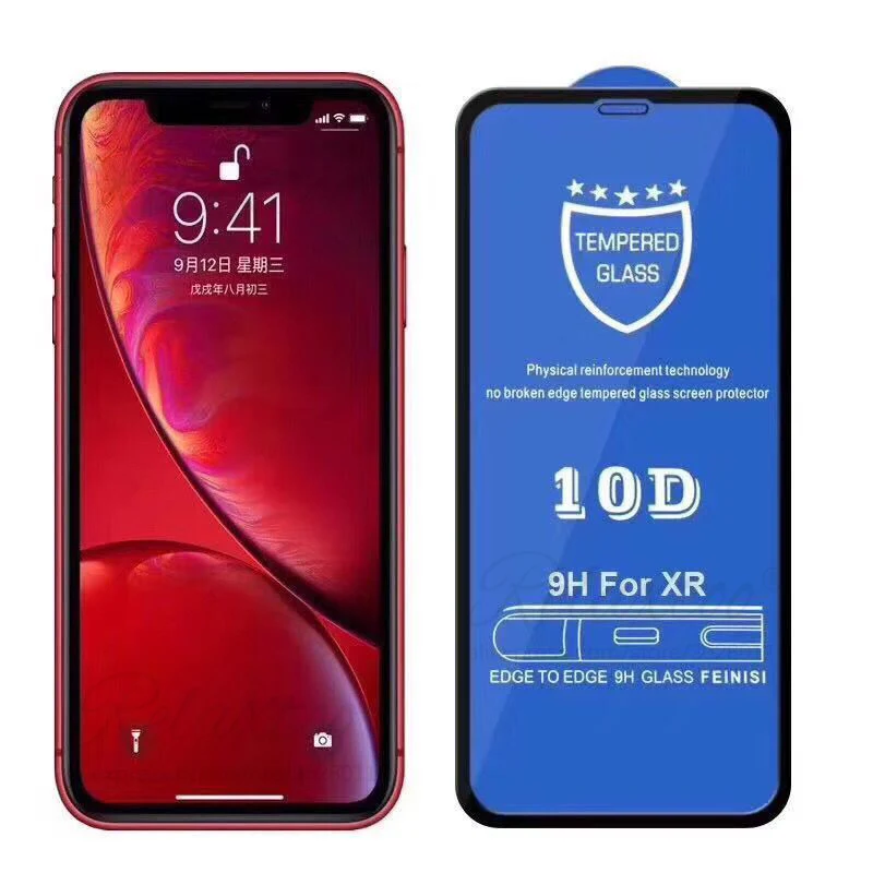 

10D Curved Tempered Glass on the For iPhone XR Screen Protector Full Cover Glue Protective Glass For iPhone aifon xr x r rx film