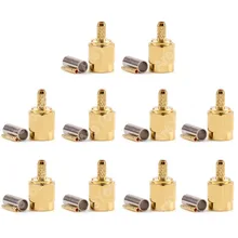 Sale 10 Pcs Connector SMA Male Jack Crimp RG174 RG316 LMR100 Cable Straight Brass Gold Plating PTFE