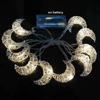

LED String Light 10 LED Moon Shape Lamp Room Garden Yard Festival Christmas Iron Wire Decoration LKS99