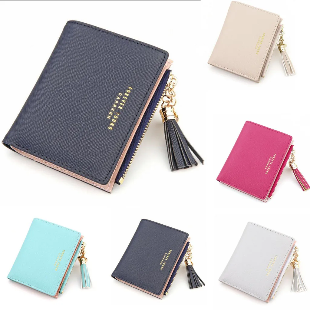 

Tassel Women Wallet Small Cute Wallet Women Short Leather Women Wallets Zipper Portfel