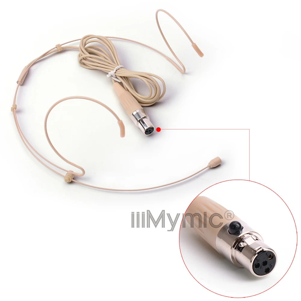 Профессиональный конденсаторный головной микрофон гарнитуры с Портативная ультрафиолетовая мини-лампа на 4 Pin XLR Сделано в Китае TA4F разъем для Shure Беспроводной тела-Pack передатчик