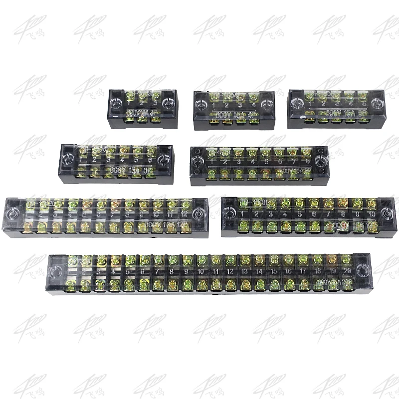 1Pcs Dual Row  Screw Terminal Block Strip 600V 15A  TB-1503 / TB-1504 / TB1506 / TB-1508/TB1505/TB1510/TB1512/TB1515 Optional