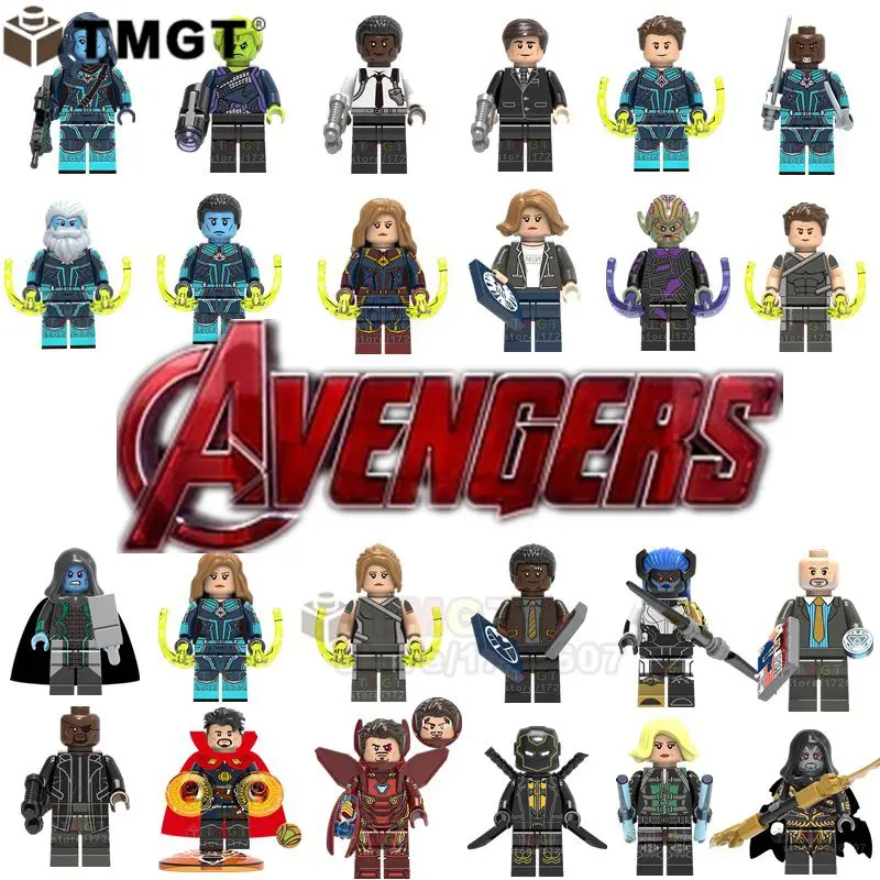 

Captain Lass Nick Fury Bron Korath Skrull Thor Doctor Strange Iron Man Captain Building Blocks Toys For Children