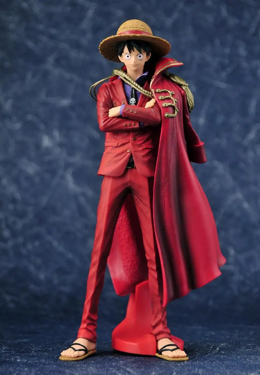 One piece Luffy 20th anniversary Ver. ПВХ фигурка красный плащ конечной король Луффи Санджи Зоро OP Коллекционная модель 25 см