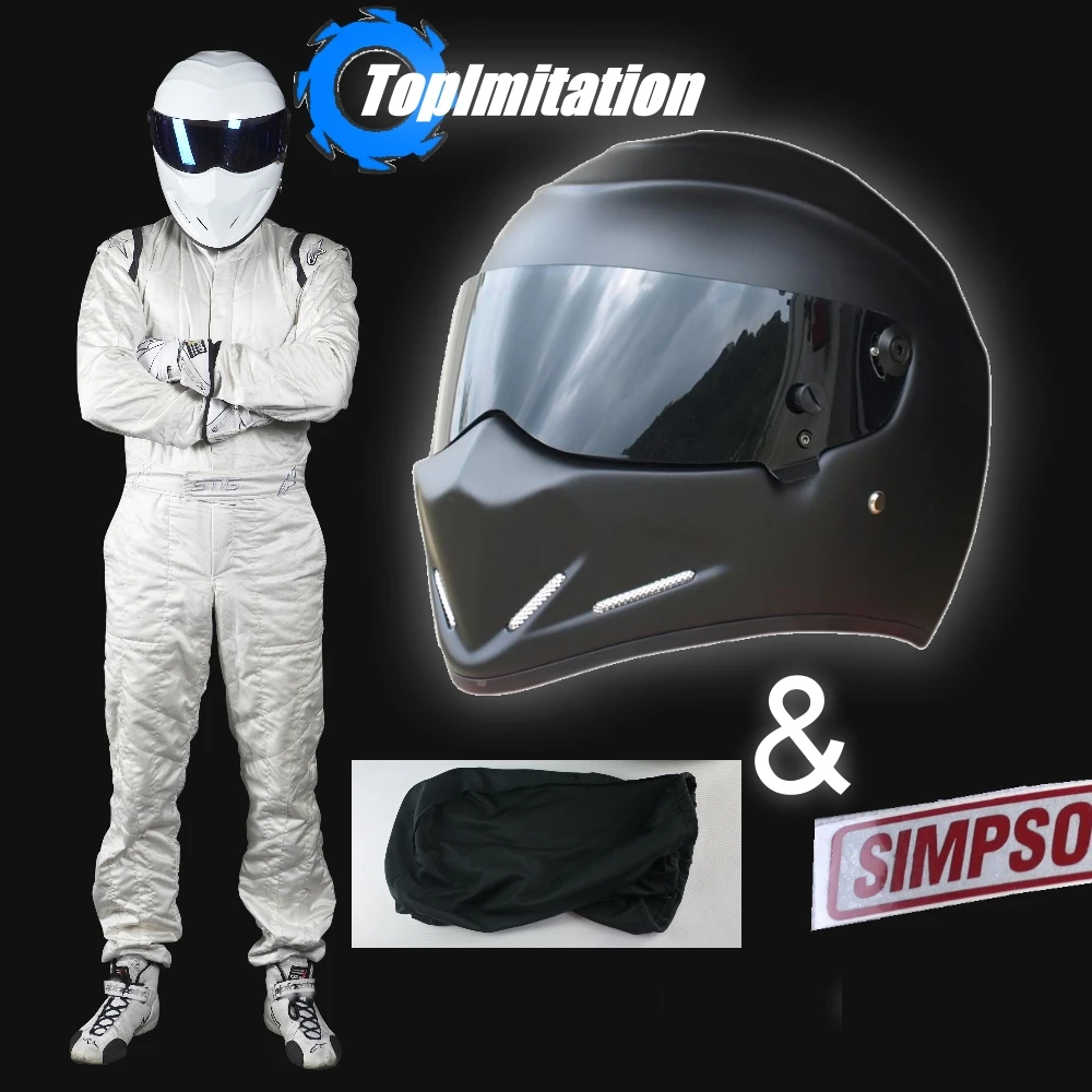 TopGear шлем Стига/мотоциклетный для Carting Racing/матовый черный цвет &amp Черный с