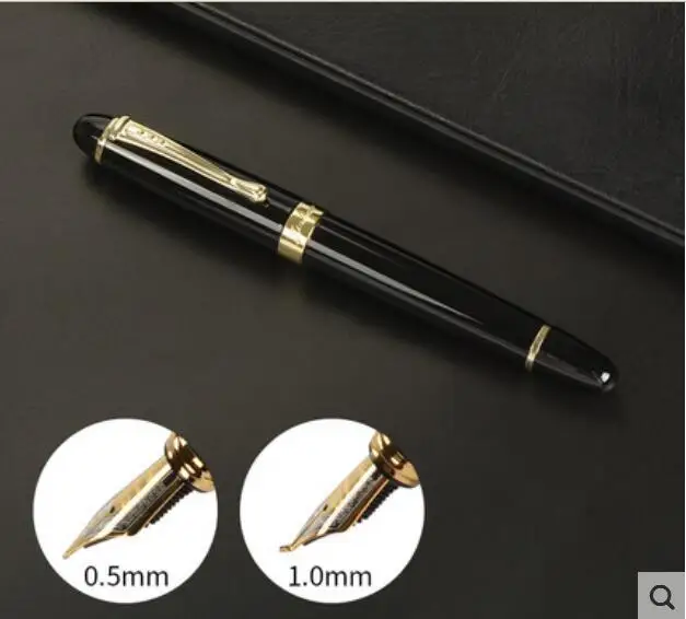 JINHAO X450 класса люкс 0,5 или 1,0 мм наконечник Металл Китайская каллиграфия перьевая ручка, канцелярские принадлежности для офиса, школьные принадлежности, бренд ручек молочного цвета