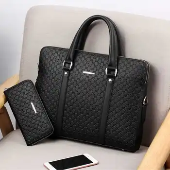 New Double Layers Men s Leather Business Briefcase Casual Man Shoulder Bag Messenger Bag Male Innrech Market.com