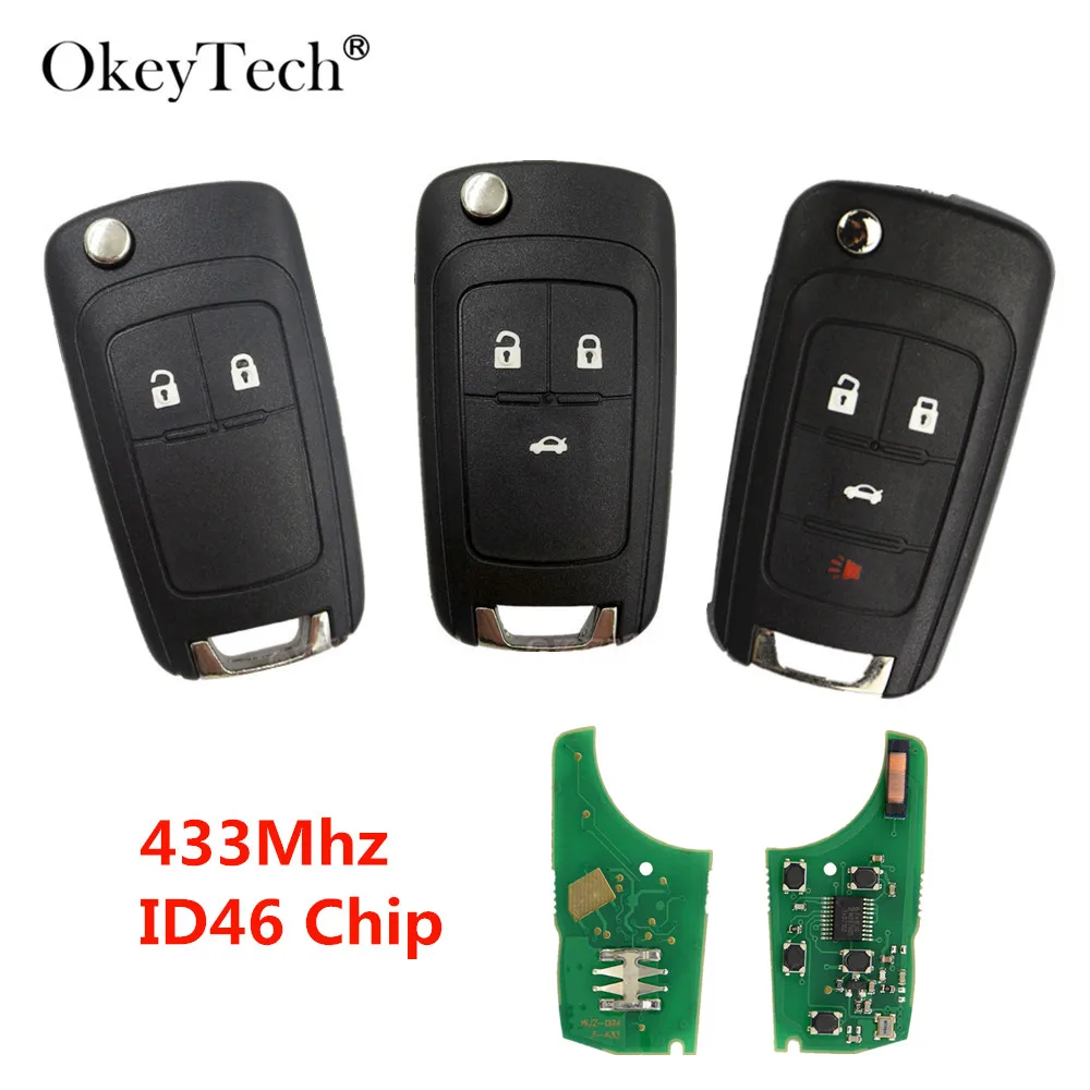 Okeytech 433 МГц ID46 чип Складной автомобильный дистанционный ключ для OPEL/VAUXHALL Astra J Corsa E