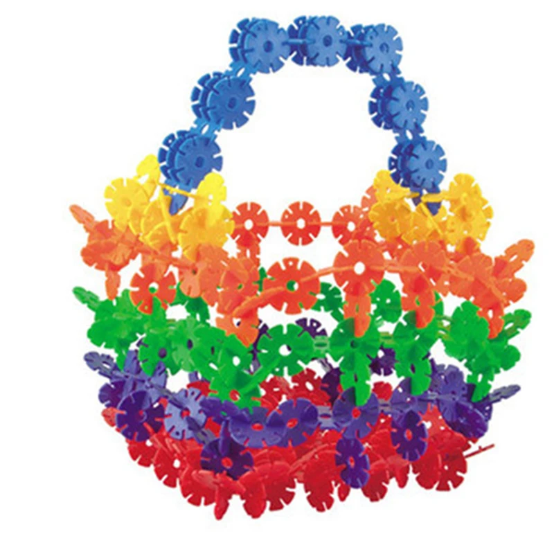 300-1200 шт 3D Большой размер многоцветная головоломка пластиковая Снежинка строительные блоки Конструкторы Пазлы Развивающие игрушки