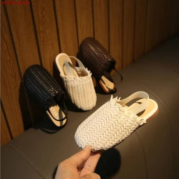 

Girls Summer Sandals Baby Girl Toddler Kids Shoes With Sweet Princess Soft Children's Beach Shoes Black Beige Brown