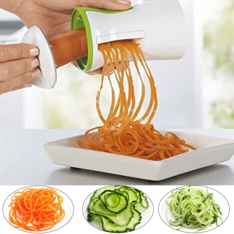 Kitchen Piece Grater Handheld Graters Noodle Julienne Cutter Vegetable Spiral Carrot Slicer Funnel Shaker Rotary Shredder