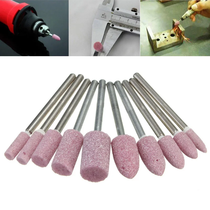 10pcs 1/8inch  Mini Shank Abrasive Mounted Stone Polish Grinding Wheel Rotary Tools