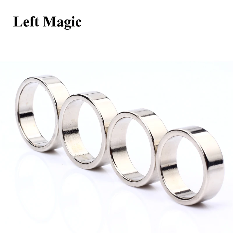 

Silver PK Ring Magic Tricks Strong Magnetic Rings 18/19/20/21mm Magnet Coin Finger Decoration Close Up Magic Props Show Tool