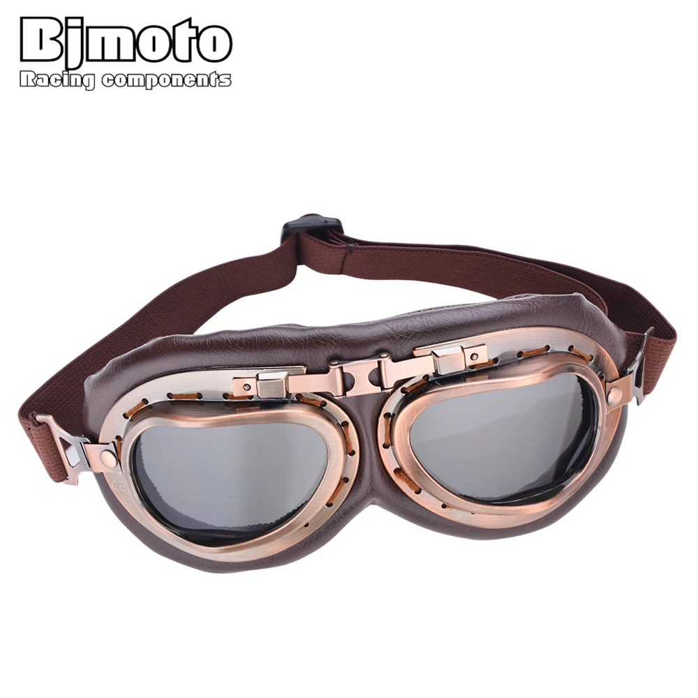 

BJMOTO Aviator Biker Vintage Motorcycle Goggles Retro Cruiser Moto WWII Scooter Glasses Aviator Motocross Goggle For Harley