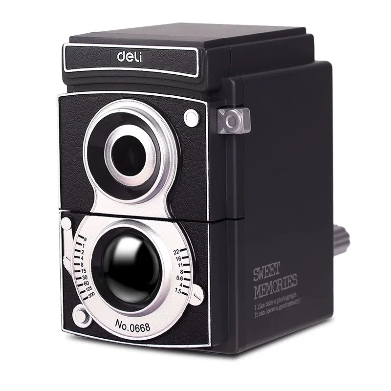 

Vintage Camera Black Pencil Sharpener for Kid Gift Creative High Quality Pencil Cutter Luxury Office Stationery Student Supplies
