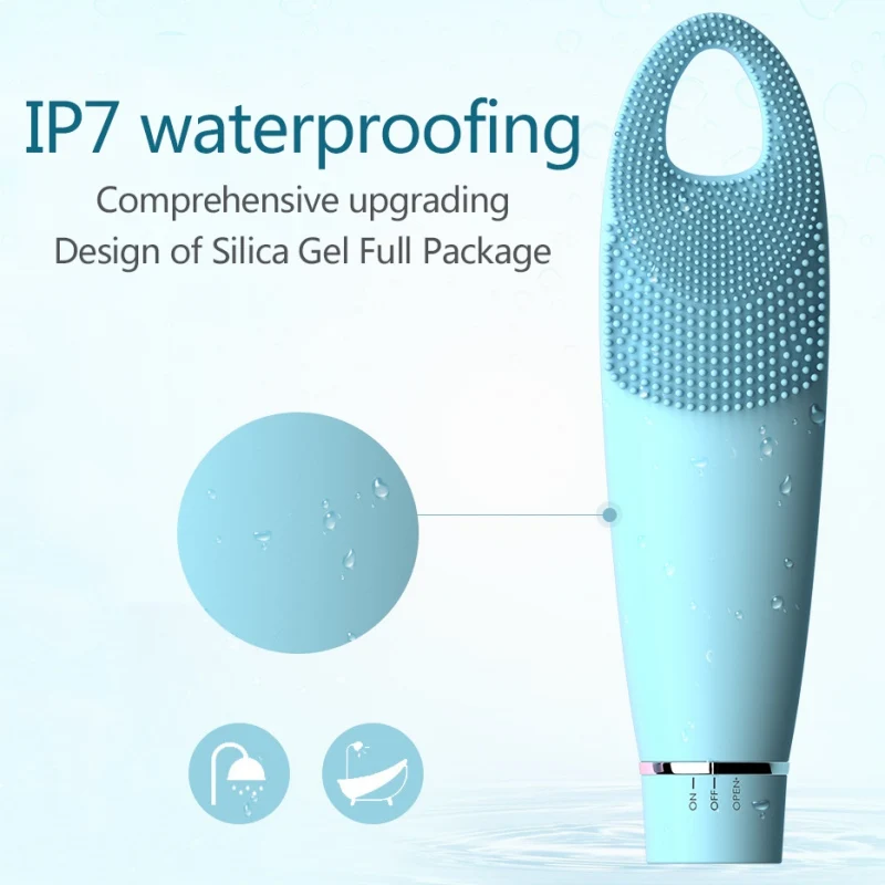 New Design Silicone Electric Face Washing Brush Face Cleaner Waterproof Ultrasonic Vibration Face Washing Product
