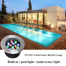 

1pc 1-36W LED Underground Light IP65 Buried Ground Floor Recessed Lamp110V-240V Outdoor Flood Lamp DC12V24V Fountain RGB Light