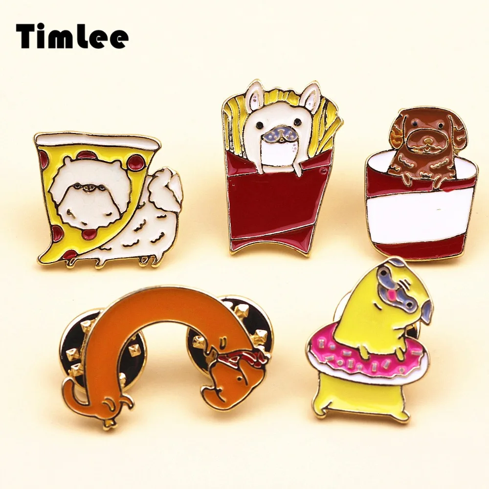 

Timlee X138 Free shipping Cartoon French Fries Sausage Dog Cute Baby Cartoon Brooch Fashion Jewelry Wholesale