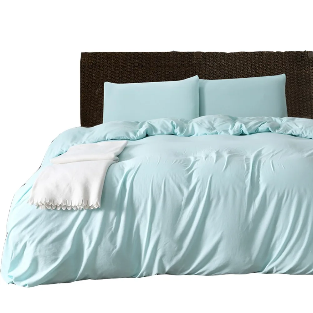 American Style Solid Color Duvet Cover Set With Pillowcase High