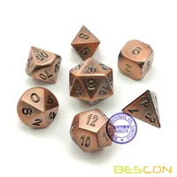 Bescon Heavy Duty Old Bronze Solid Metal Dice Set, Ancient Metallic Polyhedral D&D RPG Game Dice 7pcs Set 2