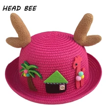 HEAD BEE font b 2018 b font Fashion Sun Hat Kid Cartoon Ear Summer Hat