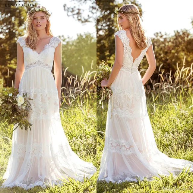 Boho Lace Country Wedding Dresses 2018 Abiti Da Sposa A Line Boho Lace Country Wedding Dresses 2018 Abiti Da Sposa A Line Handmade Bridal Gowns Free