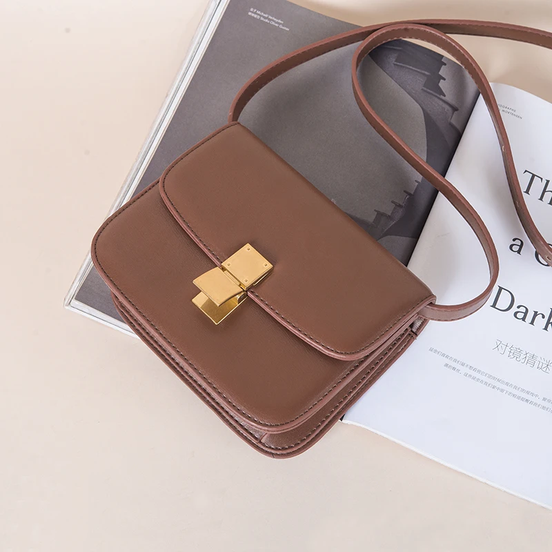 Luxury Brand Handbag New Fashion Simple Square bag Quality PU Leather Women's Designer Handbag Lock Shoulder Messenger bags