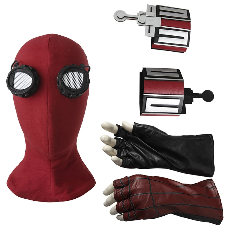 

Spiderman Homecoming Mask Peter Benjamin Parker Cosplay Accessories Costume Halloween Spider-Man Web Shooter Gloves Props