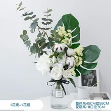 1 комплект цветок розы эвкалипта хлопок ветка Цветочная композиция Гортензия Настольный цветок
