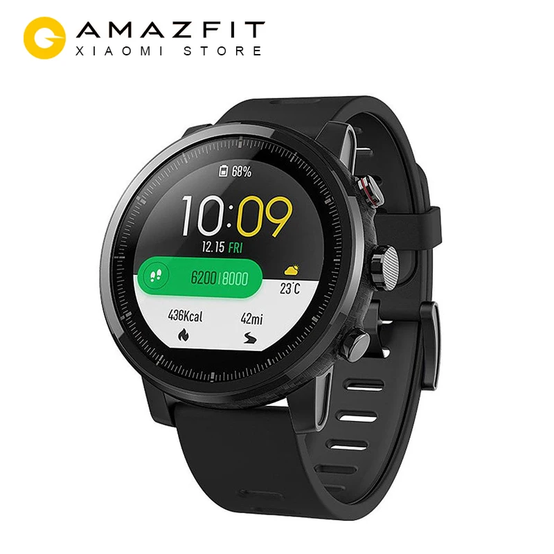 Versión inglesa Xiaomi Huami Amazfit Stratos Smart Sports Watch 2 GPS 5ATM agua 2.5D pantalla GPS Firstbeat natación Smartwatch