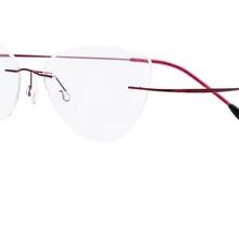 Безободковая оправа женские титановый, ультралегкий очки по рецепту безрамные кошачий глаз Безвинтовые очки Оптическая Оправа очков для близорукости