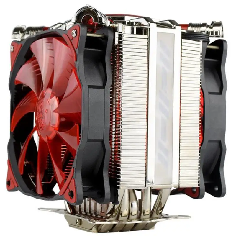 ALLOYSEED 5 xheatpipes светодио дный Процессор двойной вентилятор Cooler винтовка подшипник немой радиатора для Intel LGA775 для AMD Socket AM2/AM2 +/AM3