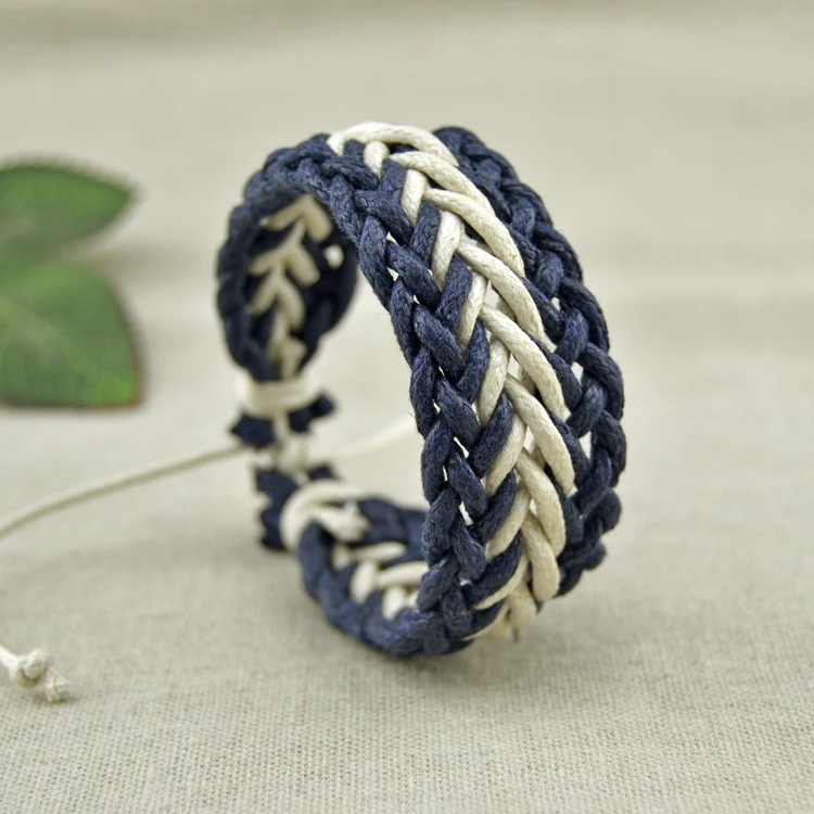 

Natural cotton linen colorful bracelets handmade jewelry Dropshipping #EZ121