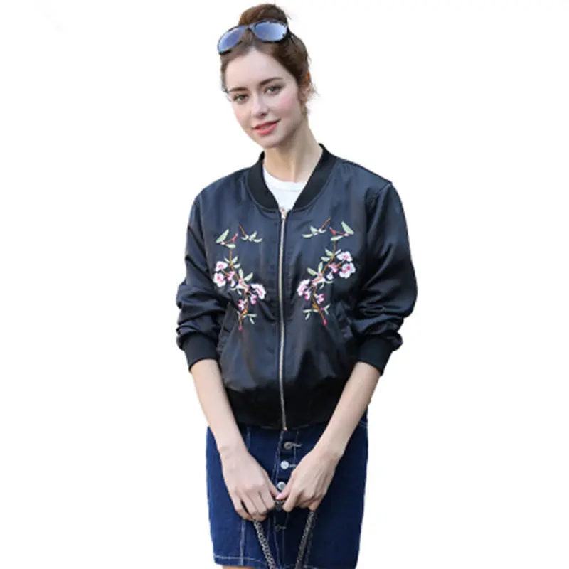 

Women's Long-sleeved Jacket 2019 Spring New Women's Slim Fashion Baseball Uniform Women's Embroidery Jacket Jacket Gift Socks